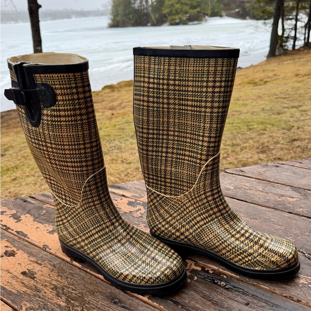 Stylish Plaid Women's Henry Ferreira Rain Boots